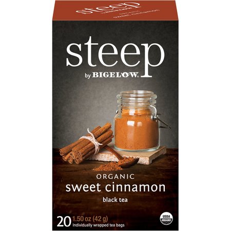 Bigelow Steep Tea, Sweet Cinnamon Black Tea, 1.6 oz Tea Bag, PK20 RCB17712